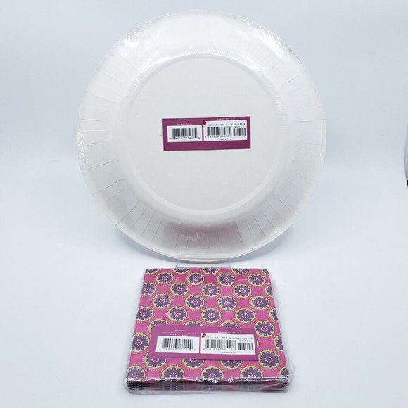 Vera Bradley Dinner Plates 8-CT & Cocktail Napkins 20-CT Very Berry Paisley LOT - Picture 2 of 4